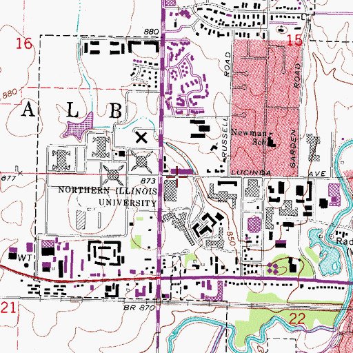 Topographic Map of Township of DeKalb, IL
