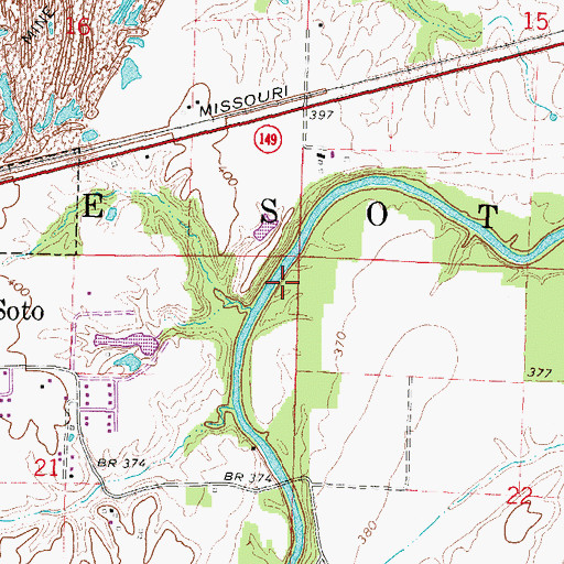 Topographic Map of Township of De Soto, IL
