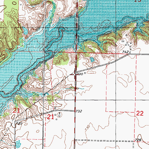 Topographic Map of Township of De Witt, IL