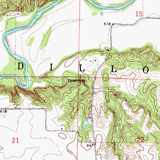 Topographic Map of Township of Dillon, IL