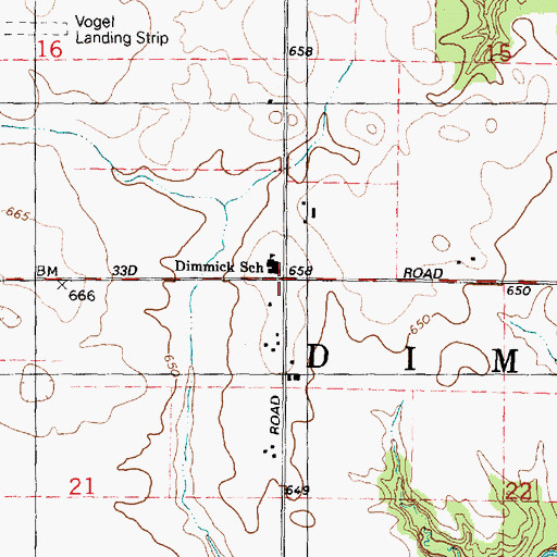 Topographic Map of Township of Dimmick, IL