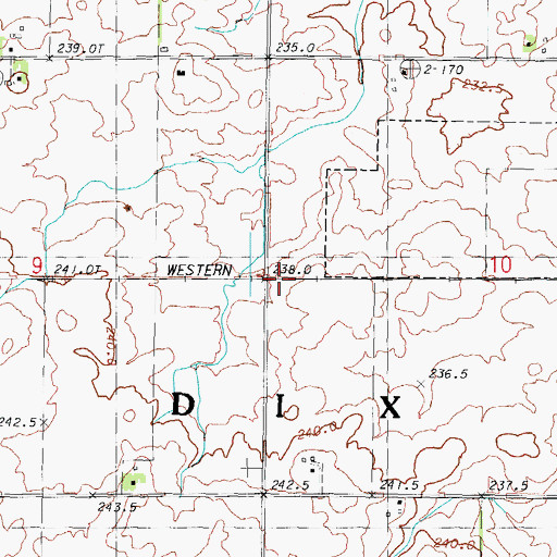 Topographic Map of Township of Dix, IL