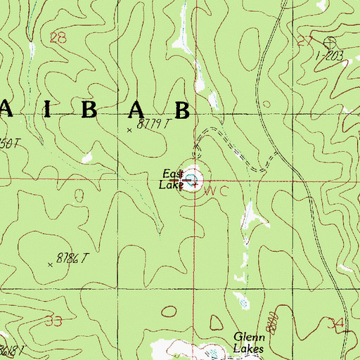 Topographic Map of East Lake, AZ