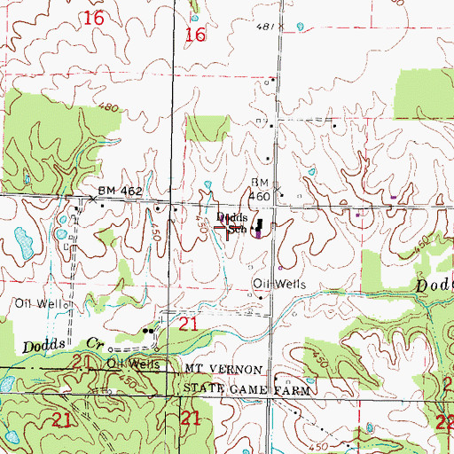 Topographic Map of Township of Dodds, IL