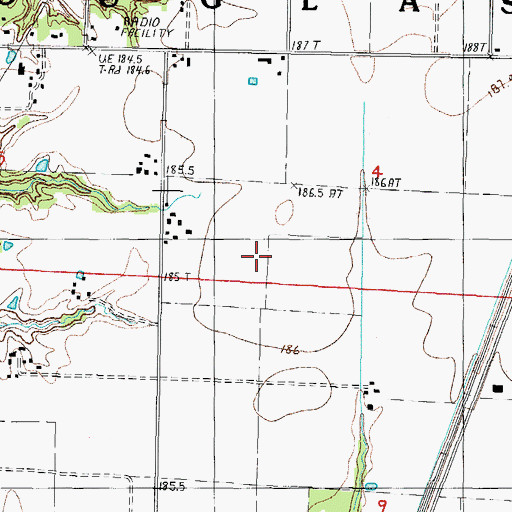 Topographic Map of Township of Douglas, IL