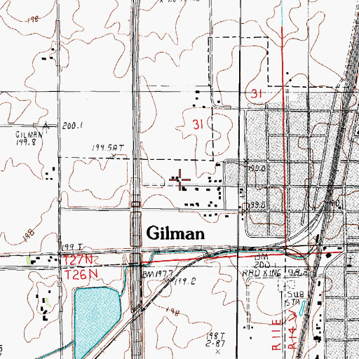 Topographic Map of Township of Douglas, IL
