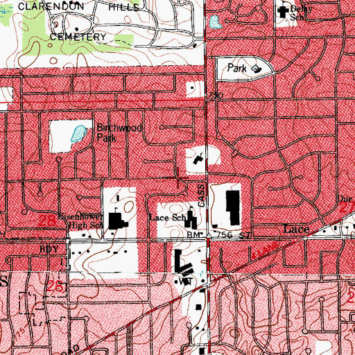 Topographic Map of Township of Downers Grove, IL