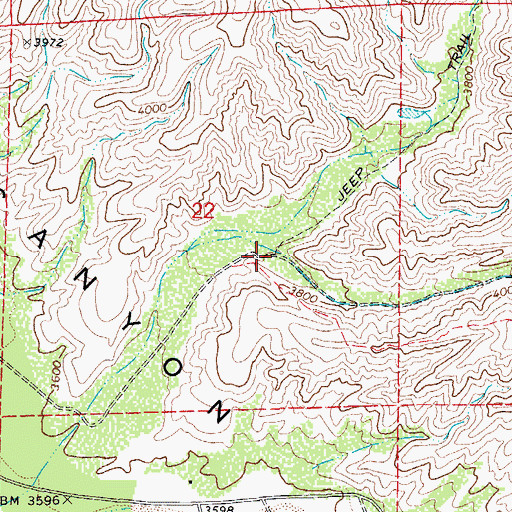 Topographic Map of Road Canyon, AZ