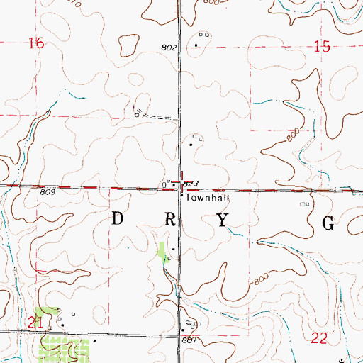 Topographic Map of Township of Dry Grove, IL