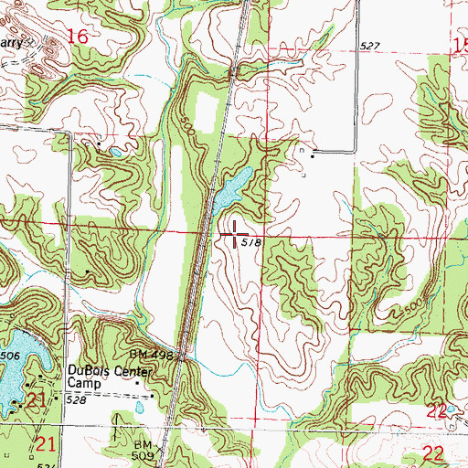 Topographic Map of Township of Du Bois, IL