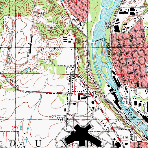 Topographic Map of Township of Dundee, IL