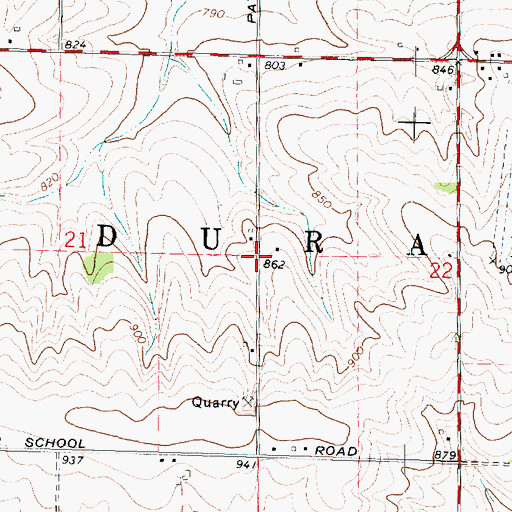 Topographic Map of Township of Durand, IL