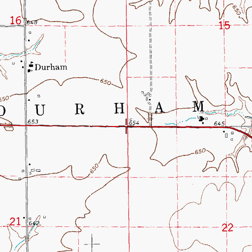 Topographic Map of Township of Durham, IL