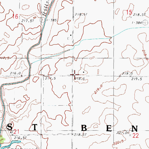 Topographic Map of Township of East Bend, IL