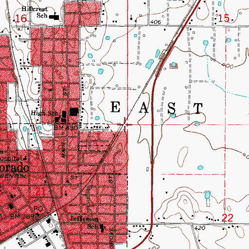 Topographic Map of Township of East Eldorado, IL
