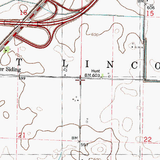 Topographic Map of Township of East Lincoln, IL
