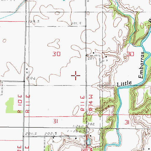 Topographic Map of Township of East Oakland, IL