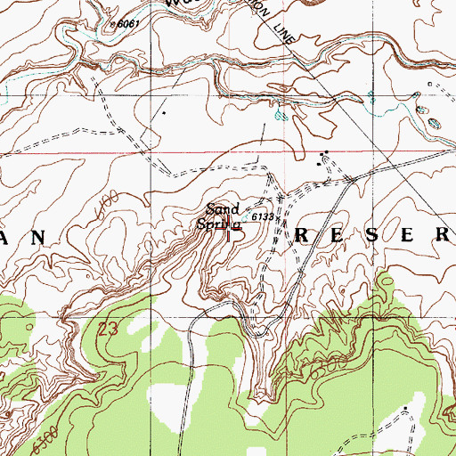 Topographic Map of Sand Spring, AZ