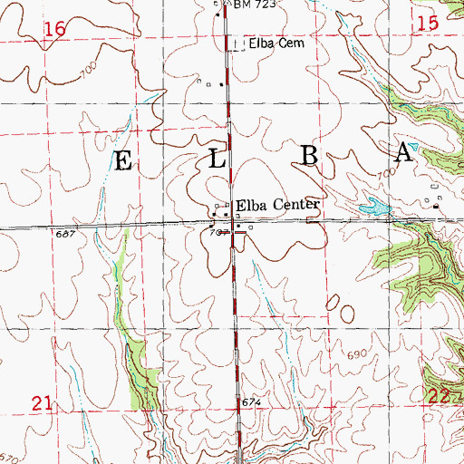 Topographic Map of Township of Elba, IL