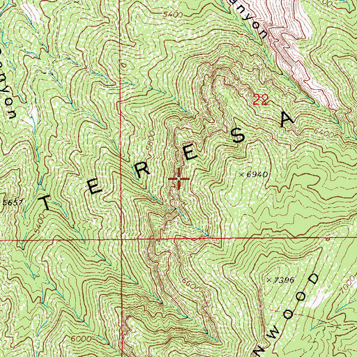 Topographic Map of Santa Teresa Mountains, AZ