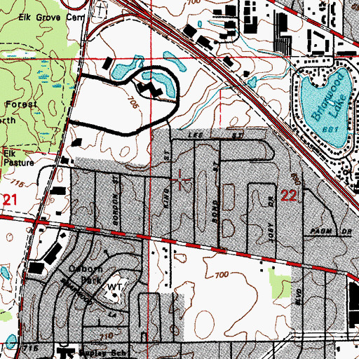 Topographic Map of Township of Elk Grove, IL