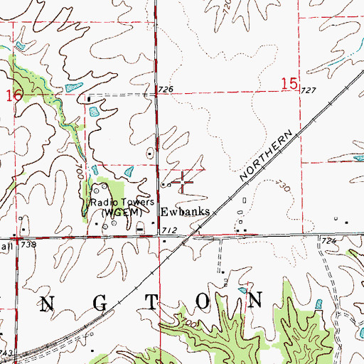 Topographic Map of Township of Ellington, IL