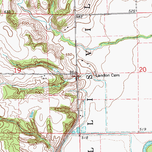 Topographic Map of Township of Ellisville, IL
