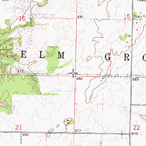 Topographic Map of Township of Elm Grove, IL