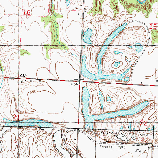 Topographic Map of Township of Elmwood, IL