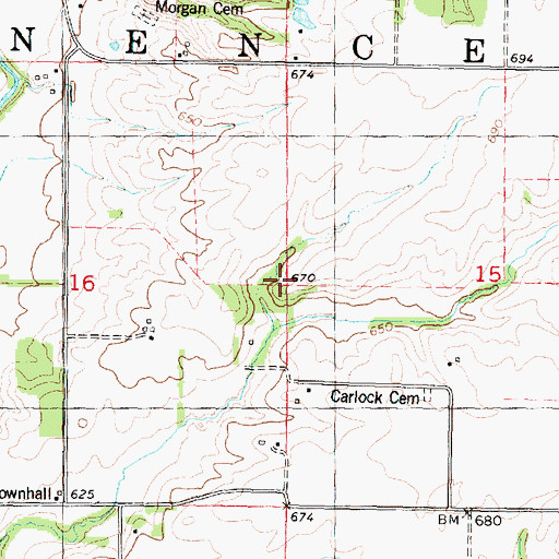 Topographic Map of Township of Eminence, IL