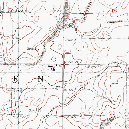 Topographic Map of Township of Esmen, IL