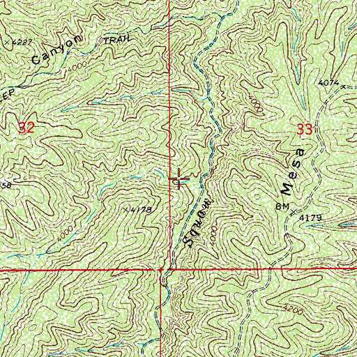 Topographic Map of Second Trail Canyon, AZ