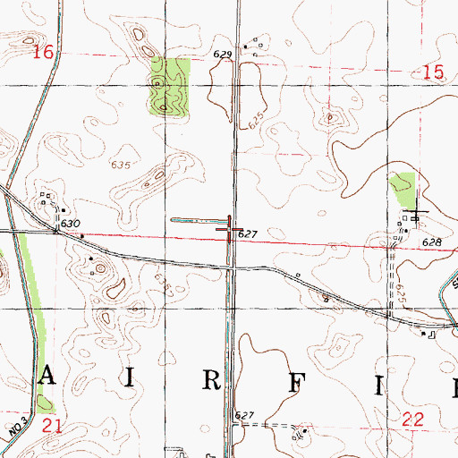 Topographic Map of Township of Fairfield, IL
