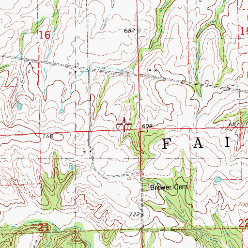 Topographic Map of Township of Fairmount, IL