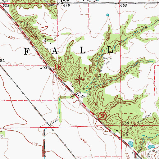 Topographic Map of Township of Fall Creek, IL