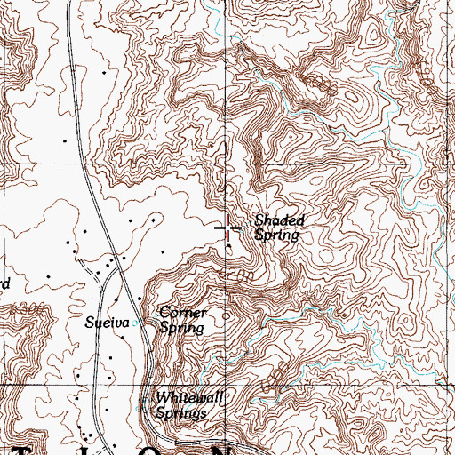 Topographic Map of Shaded Spring, AZ