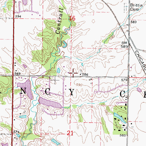 Topographic Map of Township of Fancy Creek, IL