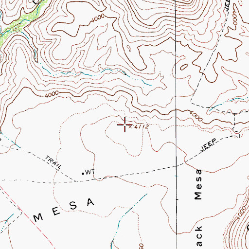 Topographic Map of Black Mesa, AZ