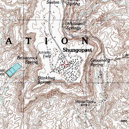 Topographic Map of Shungopavi, AZ
