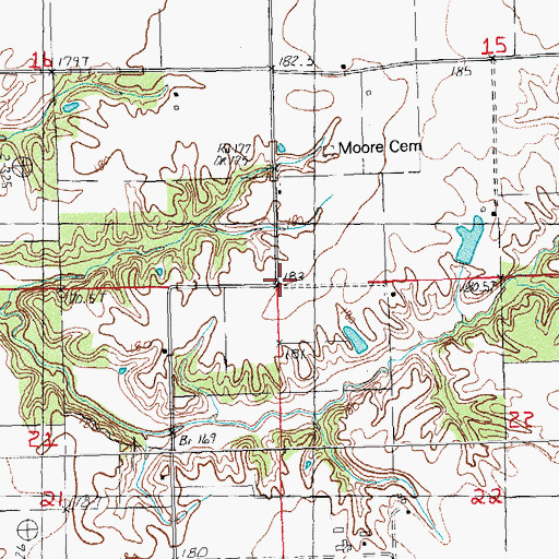 Topographic Map of Township of Fidelity, IL