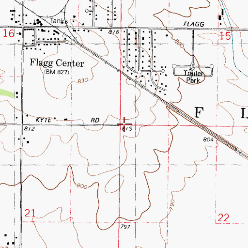 Topographic Map of Township of Flagg, IL