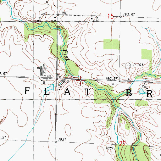 Topographic Map of Township of Flat Branch, IL