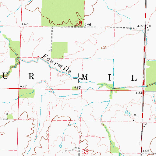 Topographic Map of Township of Four Mile, IL
