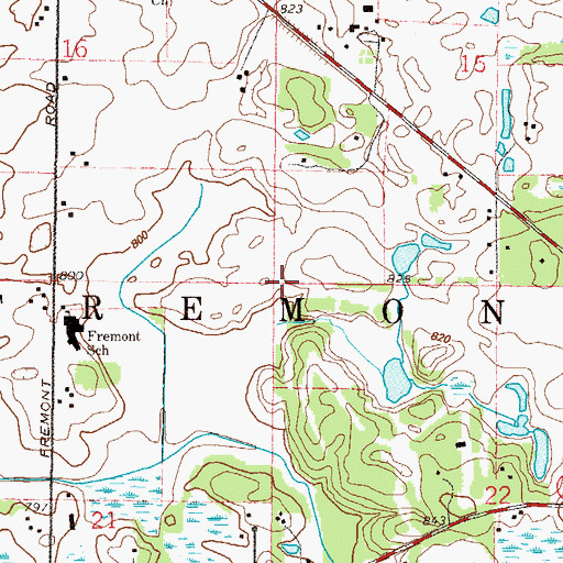 Topographic Map of Township of Fremont, IL