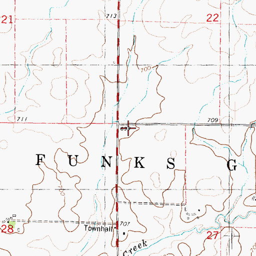 Topographic Map of Township of Funks Grove, IL