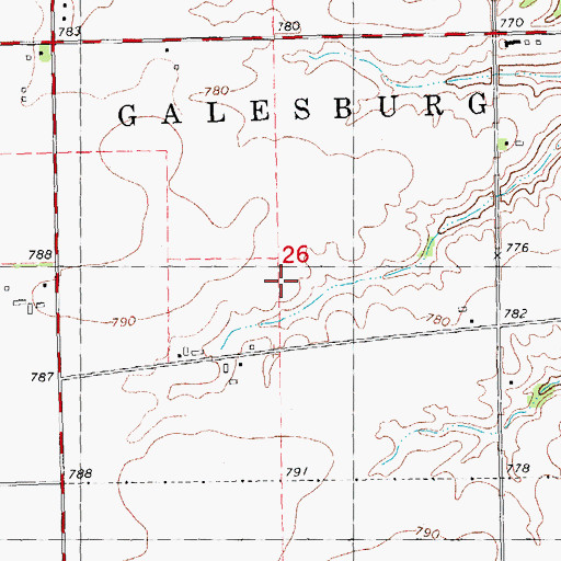 Topographic Map of Township of Galesburg, IL