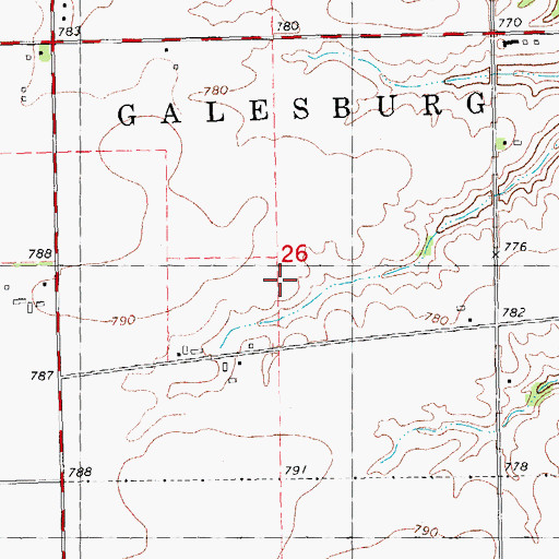 Topographic Map of Township of Galesburg, IL
