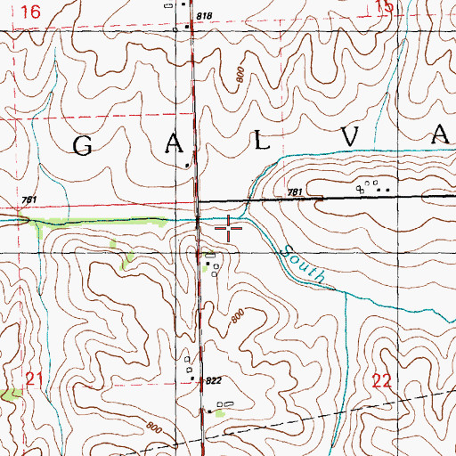 Topographic Map of Township of Galva, IL