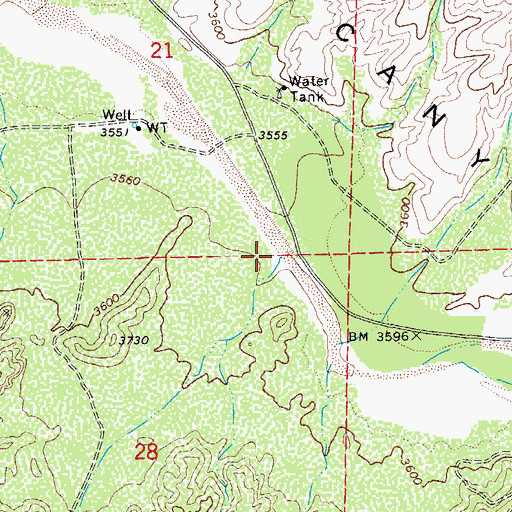 Topographic Map of Squaw Creek, AZ