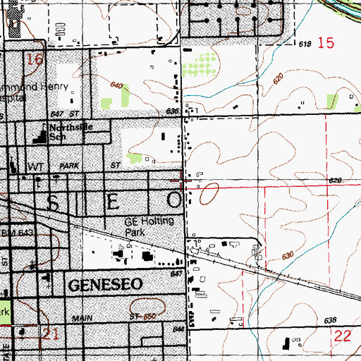 Topographic Map of Township of Geneseo, IL
